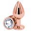 Rear Assets - rose gold round gem butt plug - medium has a round crystal base & is scratch-resistant, hypoallergenic & temperature play-ready. Circle.