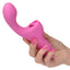 Rechargeable Butterfly Kiss Clitoral Flicker Rabbit Vibrator - dual motor rabbit vibrator has a bulbous curved G-spot head & a wing-like paddle that flickers over your clitoris like a tongue in 10 modes. Pink 2