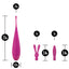 Noje Quiver high-frequency precision vibrator and attachments show each of their measurements.