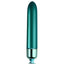 Rocks-Off Touch of Velvet Vibrating Bullet delivers 10 delicious vibration modes with its tapered precision tip. Waterproof & battery-operated. Peacock petals.