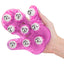 Roller Balls Massager has 9 steel balls that massage your or a partner's body. The flexible palm shape features an adjustable finger strap for easy wear. Pink.