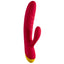 Romp Jazz Rabbit Vibrator stimulates her clitoris & G-spot w/ a flexible curved head that's ribbed for more sensation. 