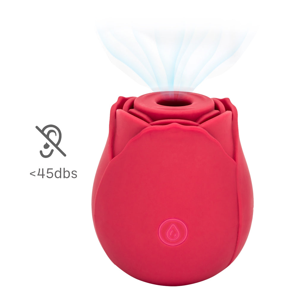 This stylish Rose Vibrator has internal vibration that creates rotating airflow in 10 heavenly clitoral suction modes that'll blow your mind & more. Quiet operation.