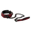 Scandal - Collar With Leash - dual-sided leather & fabric collar has a universal buckle closure & detachable chain metal leash. 3