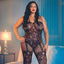 Scandal - Strappy Lace Body Suit- Curvy - bodystocking lingerie piece has a strappy shoulder detail & a stretchy, sheer mesh & lace design that flatters your curvy figure. (2)