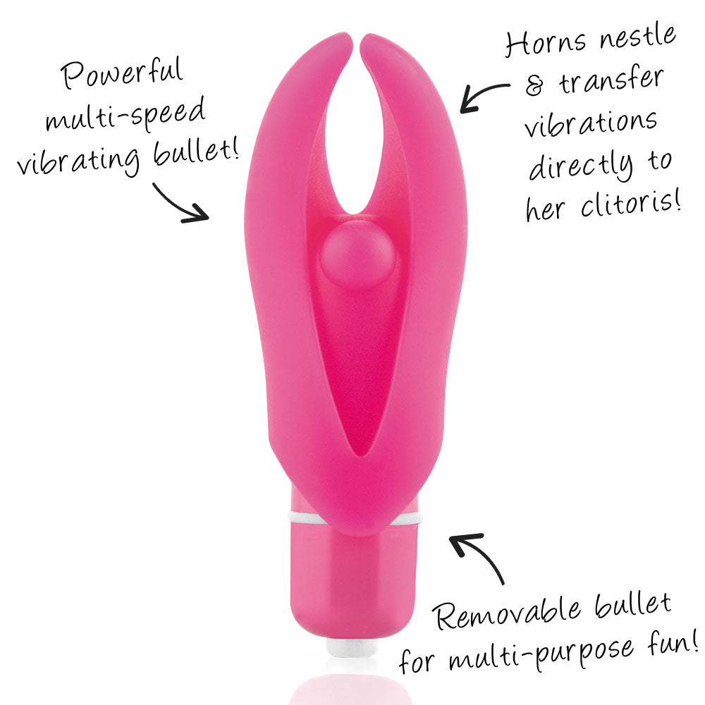 Screaming O - Screamin' Demon Mini Vibe -flexible 'horns' that transfer vibrations to their tips. 3 speeds and 1 pulse mode. 4