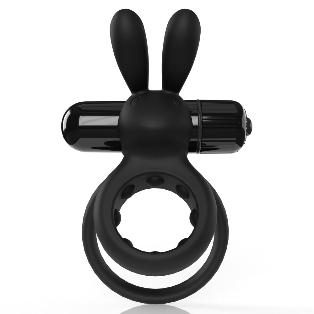  Screaming O 4B Ohare Deep Bass Vibrating Cock & Ball Ring has a new 4B motor for deep, rumbling vibrations that keep the wearer's erection harder for longer while pleasing a partner's clitoris! Black.
