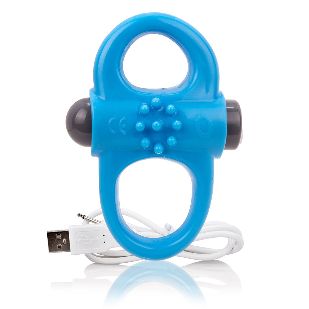 Screaming O - Charged™ Yoga™ Cockring is super stretchy to bend & stretch with every move. The reversible design offers 2 ways to wear for 2 stimulating textures. Blue.