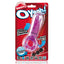 This vibrating cockring has a unique vertical bullet covered in pleasure ticklers for maximum clitoral contact. Purple, package.