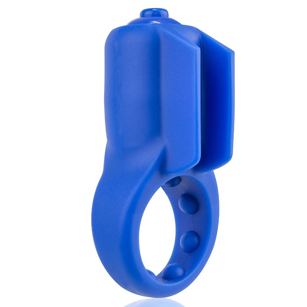 Screaming O - PrimO Minx -4-mode vibrating cockring has an extra long motor packed into its vertical body & cradling fins to ensure maximum clitoral contact. Blue. (2)
