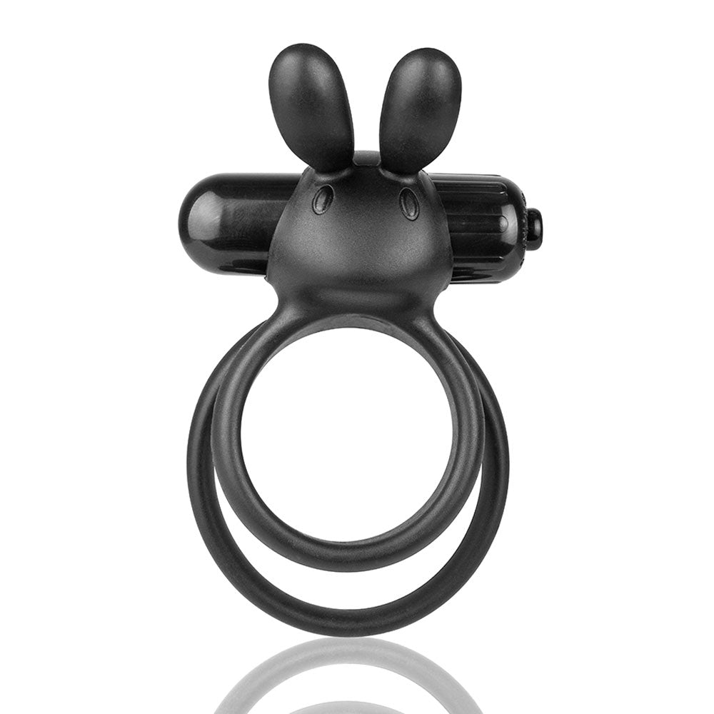  Screaming O Ohare XL is a vibrating cockring with clitoral bunny ears for her & a large double-ring design. Black