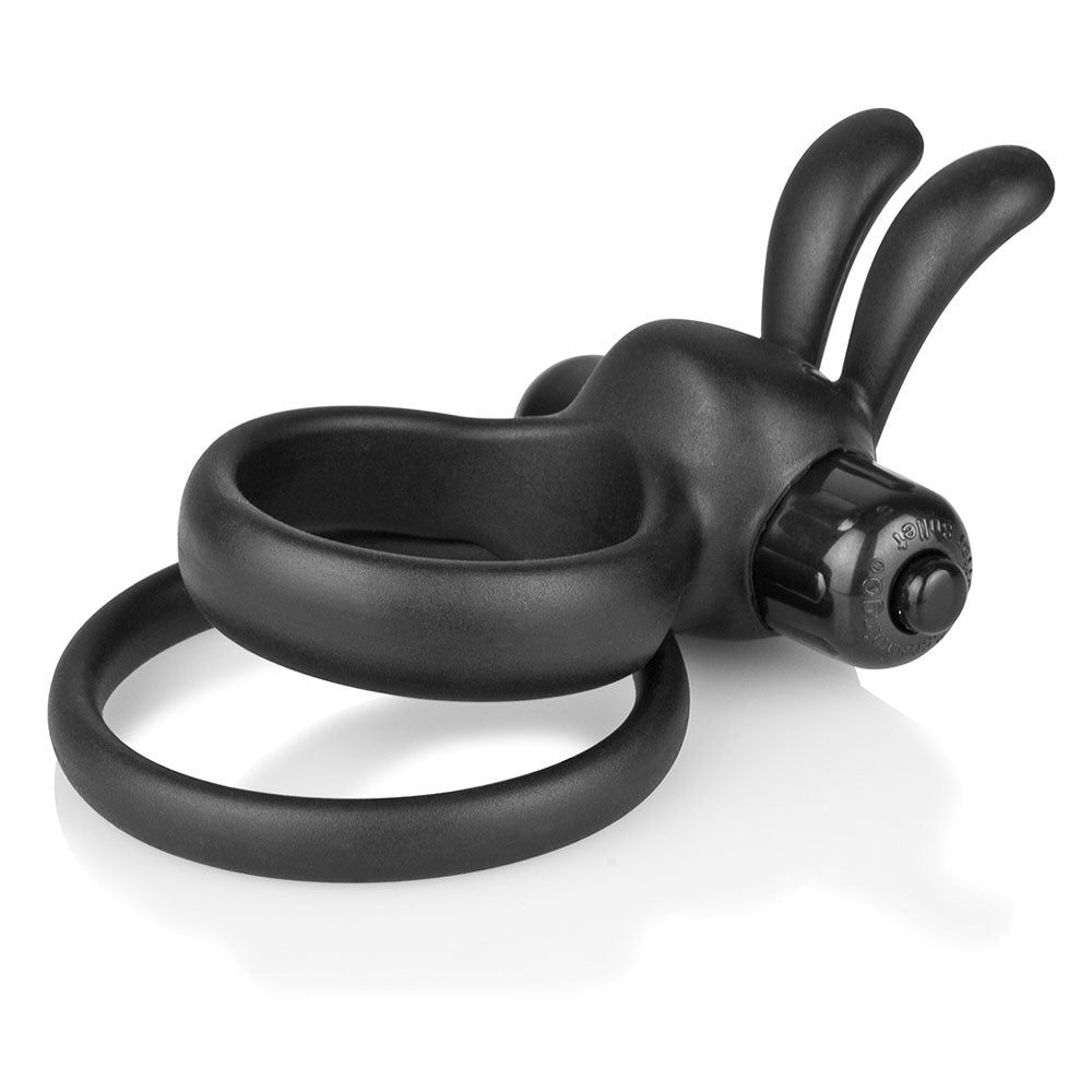 Screaming O Ohare XL is a vibrating cockring with clitoral bunny ears for her & a large double-ring design. Black 3