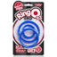 Screaming O RingO Pro x3 Cockrings - 3-pack includes the L, XL & XXL RingO Pro cockrings with wide flat designs. Blue, pack