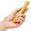 Naughty Bits Lit Clit - Teenie Weenie Wand - silicone with a flexible neck & slightly tapered shape for perfectly positioning the 10 vibration modes around your body. Golden Yellow colour. 2