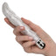 Naughty Bits Screwnicorn - Majestic G-Spot Vibrator -glittery silver vibrator sports a ribbed spiral texture & an angled tip for targeted G-spot stimulation in 10 sweet vibration modes. Glittery Silver colour 2
