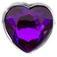Seamless Metal Butt Plug With Heart Gem is great for temperature play & has a heart-shaped gem base for a cute & glamorous look back there. Purple.