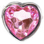Seamless Metal Butt Plug With Heart Gem is great for temperature play & has a heart-shaped gem base for a cute & glamorous look back there. Pink.