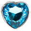 Seamless Metal Butt Plug With Heart Gem is great for temperature play & has a heart-shaped gem base for a cute & glamorous look back there. Blue.