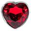 Seamless Metal Butt Plug With Heart Gem is great for temperature play & has a heart-shaped gem base for a cute & glamorous look back there. Red.