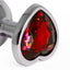  Seamless Metal Butt Plug With Heart Gem has a heart-shaped gem base that makes your butt look cute & glamorous while the material holds heat/cold for temperature play. Red.