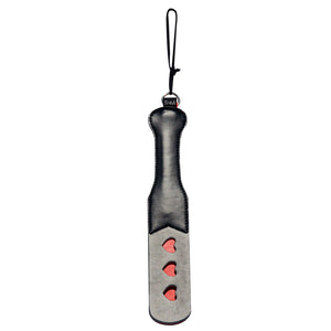 Sex & Mischief Dual-Layered Heart Impact Paddle has 3 cute cutout hearts to leave an impression on the skin & a split-layered design for a louder slap without needing more force.