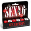 The Sex Edition of the Sexy 6 Dice Game has 720 different combinations of naughty fun for adult couples to enjoy together. Package.