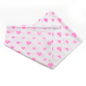Keep your adult toys safe from dust & prying eyes in this discreet drawstring storage pouch! 100% breathable cotton for clean toys. Pink hearts.