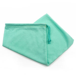 Keep your adult toys safe from dust & prying eyes in this discreet drawstring storage pouch! 100% breathable cotton for clean toys. Mint.