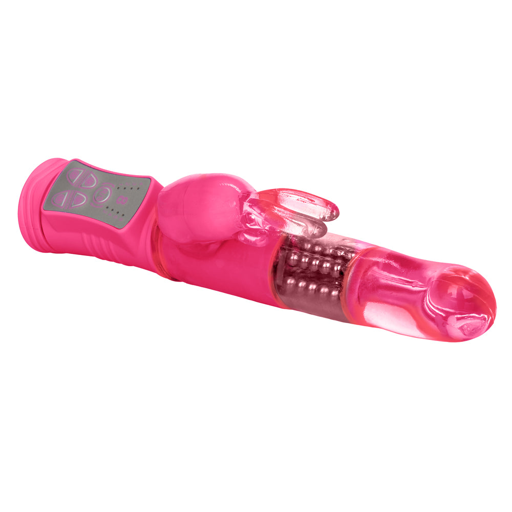 Shane's World - Jack Rabbit G Vibrator - has 8 vibration modes & 4 speeds of rotating shaft beads with a curved G-spot head for targeted dual stimulation. Pink 5