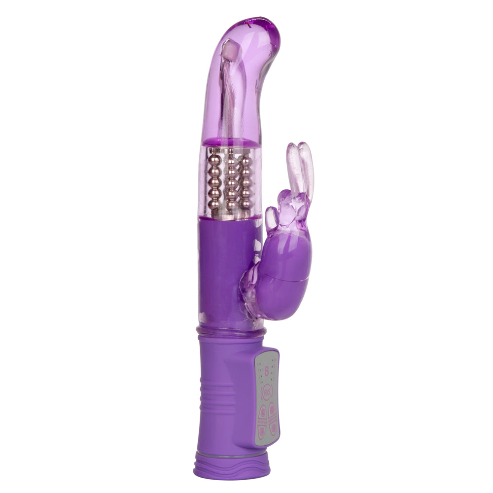 Shane's World - Jack Rabbit G Vibrator - has 8 vibration modes & 4 speeds of rotating shaft beads with a curved G-spot head for targeted dual stimulation. Purple