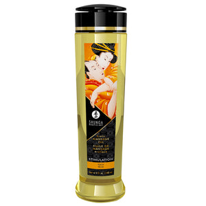  Shunga Erotic Scented Massage Oil - Stimulation Peach is made w/ 100% natural cold-pressed oils to nourish skin & has a sweet, peachy scent you'll love.