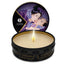  Shunga Mini Scented Massage Candle - Exotic Fruits melts into a skin-nourishing massage oil at the perfect temperature & comes in a compact, travel-friendly tin for taking on the go with you.