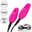 These wireless nipple clamps pinch you w/ pleasure & have 12 independently controlled vibration modes that you can activate with or w/out the remote. Pink - USB charger