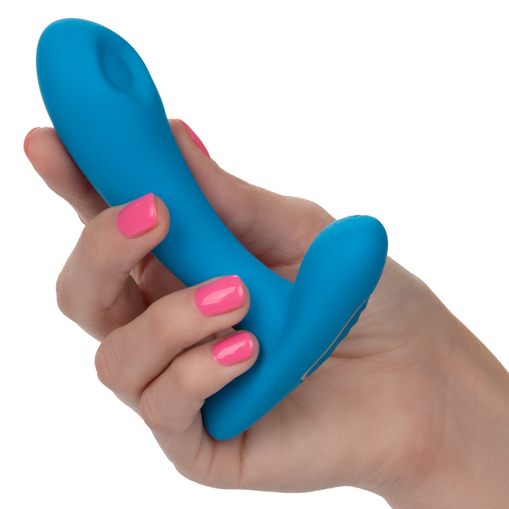 Silicone remote pulsing pleaser perfectly positions the bulbous thumping head against your G-spot & has 12 pulsation patterns. Hand