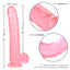 Size Queen™ - 10" Dildo - firm & flexible 10" dong has a realistic phallic head & veiny shaft with a harness-compatible suction cup for hands-free fun, solo or partnered. Clear Pink 6