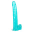 Size Queen™ - 12" Dildo - firm & flexible 10" dong has a realistic phallic head & veiny shaft with a harness-compatible suction cup for hands-free fun, solo or partnered. Blue