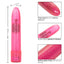 Sparkle 3-Speed Waterproof Mini Vibe has a tapered tip for pinpoint pleasure & has 3 vibration speeds packed in a fun glittery body. Pink-dimension & features.