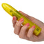 Sparkle 3-Speed Waterproof Mini Vibe has a tapered tip for pinpoint pleasure & has 3 vibration speeds packed in a fun glittery body. Yellow-on hand.