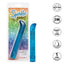 Sparkle 3-Speed Waterproof Slim G-Vibe has a long, slender body & an angled tip to target your G-spot w/ 3 vibration speeds. Blue-package & features.