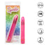 Sparkle 3-Speed Waterproof Slim Vibe has a long, slender body & a tapered tip w/ 3 vibration speeds to enjoy in a fun glittery body. Pink-package & features. 