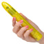 Sparkle 3-Speed Waterproof Slim Vibe has a long, slender body & a tapered tip w/ 3 vibration speeds to enjoy in a fun glittery body. Yellow-on hand.