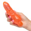  Sparkle - Shimmer Stud has a phallic head & veiny shaft for your internal pleasure, all in a bright glittery finish. Orange. On-hand.