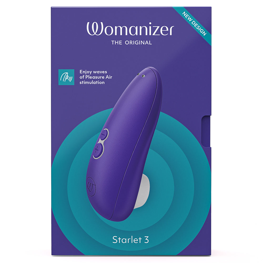 Womanizer Starlet 3 offers contactless clitoral stimulation w/ Pleasure Air Technology in 6 intensity levels. Indigo, box