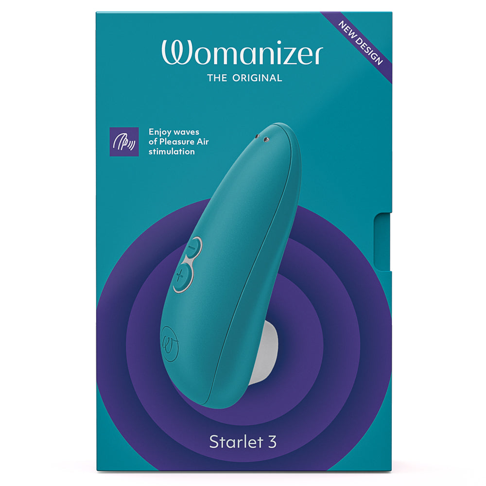 Womanizer Starlet 3 offers contactless clitoral stimulation w/ Pleasure Air Technology in 6 intensity levels. Turquiose, box