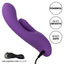 Stella Liquid Silicone Dual Pleaser Rabbit Vibrator has independent 12-mode vibrating motors in the G-spot head & a broad-faced clitoral arm that follow each other's curve for a close fit. USB charging.