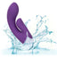 Stella Liquid Silicone Dual Pleaser Rabbit Vibrator has independent 12-mode vibrating motors in the G-spot head & a broad-faced clitoral arm that follow each other's curve for a close fit. Waterproof.