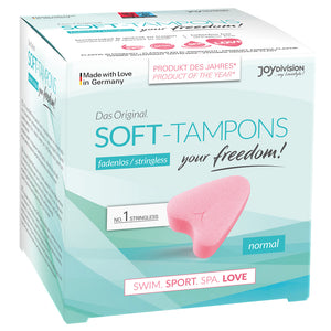 Stringless Soft-Tampons 3-Pack let you enjoy total freedom & discretion during your period, including swimming, sports & sex.