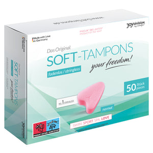 Stringless Soft-Tampons 50-Pack let you swim, play sports, have sex & live your life to the fullest when you're on your period.