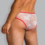 Sunspice Male Lingerie Nurse Costume w/ Tie & Strappy Briefs - stretchy collar tie collar & soft, stretchy briefs made of sheer white lace w/ a red strappy detail. (4)