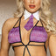 Sunspice - Schoolgirl Halter Teddy & Collared Tie - 81548 - backless one-piece has plaid cup & matching thong bottom w/ an adjustable strappy design & matching collared tie. (3)